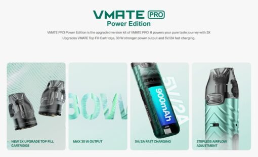 รายละเอียดต่างๆ Voopoo VMATE Pro Power Edition Pod kit